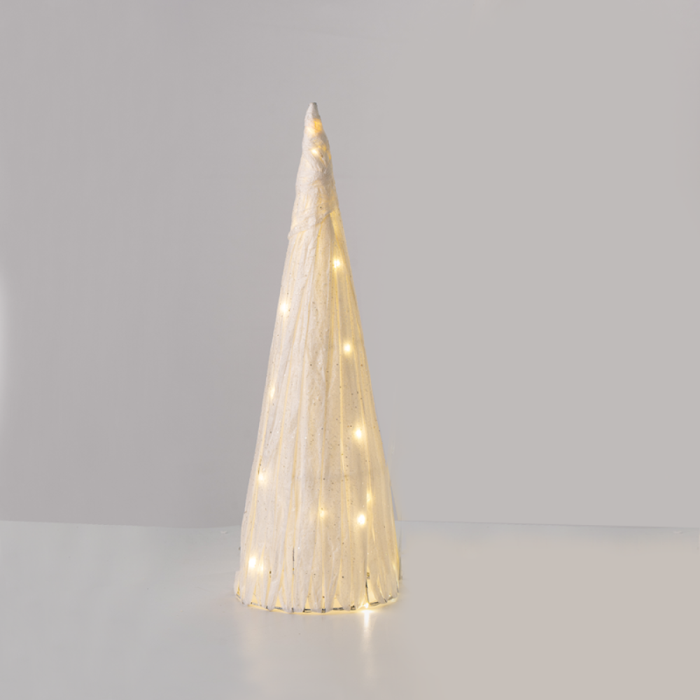 ^ WHITE PAPER CONE TREE 30 MINI WW LED ΛΑΜΠ. ΜΠΑΤ. 3ΧΑΑ,IP20 Φ20.5X60cm  -X113011322